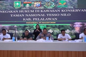 Polda Riau tahan enam tersangka perusakan Pos Satgas PKH di TN Tesso Nilo