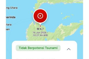 Info gempa hari ini: Palu diguncang gempa tektonik daratan magnitudo 6,7