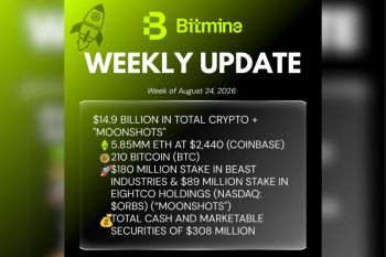 Bitmine Immersion Technologies (BMNR) Umumkan Kepemilikan ETH 5,85 Juta Token serta Total Kripto dan Kas $14,9 Miliar