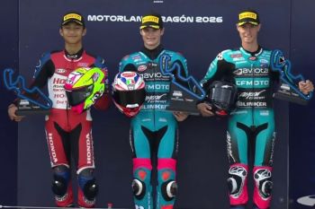 Hasil balapan pertama kejuaraan Dunia Moto3 Junior FIM 2026 di Aragon: Kiandra Ramadhipa runner-up