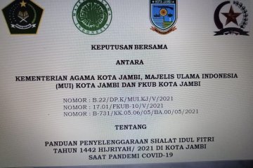 Keputusan bersama di Kota Jambi, Shalat Id hanya digelar di mesjid dan lapangan untuk zona hijau hingga kuning