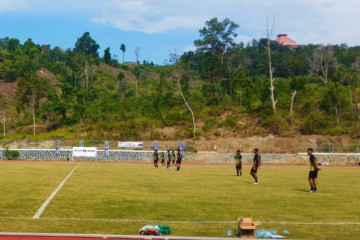 Tim Sepak bola Sumut uji coba Lapangan Stadion Mahacandra Jayapura