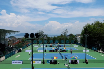 Potret arena tenis, Priska: mirip US Open