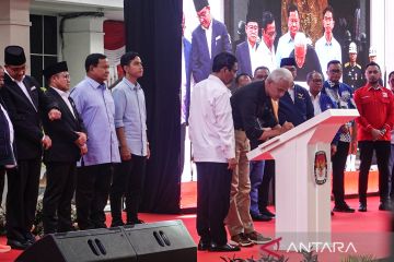 Peserta Pemilu Serentak 2024 teken komitmen kampanye pemilu damai