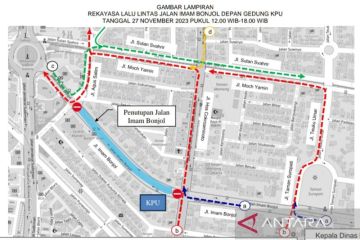 Rekayasa lalu lintas saat Deklarasi Kampanye Damai Pemilu 2024 hari ini