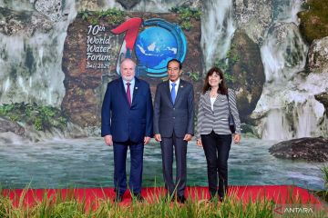 Jokowi sambut pemimpin delegasi jelang pembukaan World Water Forum