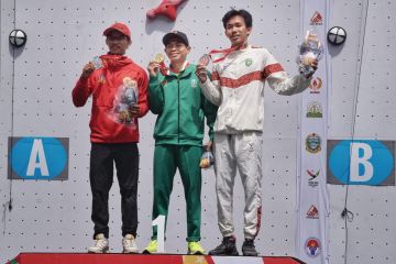 Panjat tebing - Jatim gondol emas nomor lead perorangan putra
