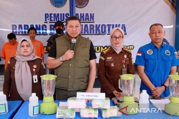 FOTO - Pemusnahan barang bukti narkoba jenis sabu-sabu di Aceh