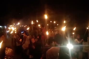 Warga terdampak bencana Agam gelar pawai obor sambut malam takbiran