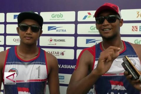 Tim voli pantai sapu bersih kemenangan babak 16 besar