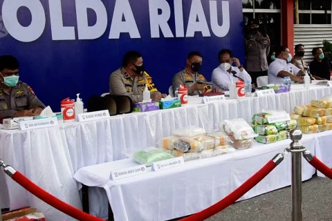 Polisi ungkap  jaringan narkoba asal Malaysia di wilayah Riau
