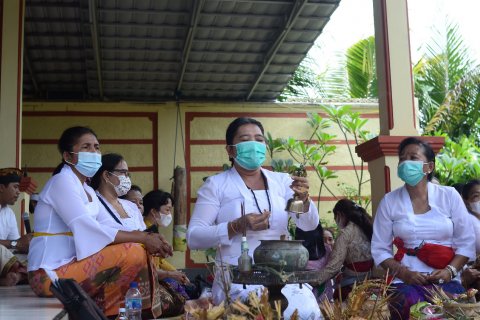 Sambut Hari Suci Nyepi, perayaan Mecaru di Bandarlampung berjalan khidmat