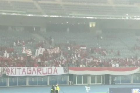 Kegembiraan saat Skuad Garuda menang di laga perdana Piala Asia