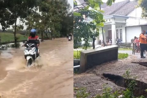 Banjir rendam tiga kecamatan dan robohkan jembatan di Madiun
