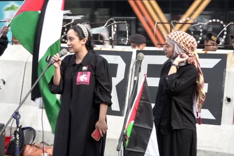 Musisi Indonesia gelar aksi dukung Palestina di depan Kedubes AS