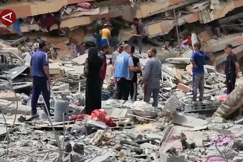 Warga Palestina kehilangan rumah usai operasi Israel di Gaza tengah