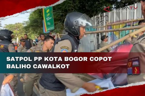 Satpol PP Kota Bogor copot baliho cawalkot