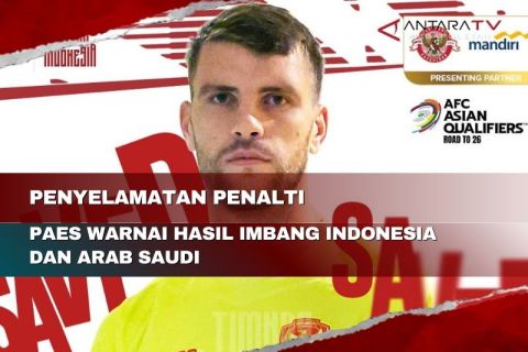 Penyelamatan penalti Paes warnai hasil imbang Indonesia dan Arab Saudi