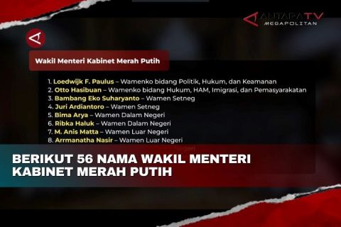 Berikut 58 nama wakil menteri Kabinet Merah Putih