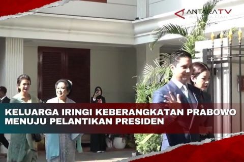 Keluarga iringi keberangkatan Prabowo menuju pelantikan presiden