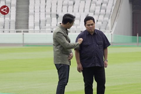 Erick Thohir cek kesiapan GBK jelang laga Timnas lawan Jepang & Arab