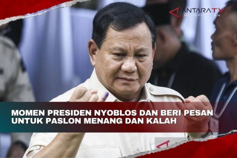 Momen Presiden nyoblos dan beri pesan untuk paslon menang dan kalah