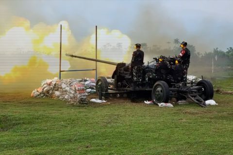 Arhanud 5/CSBY gelar latihan menembak senjata berat di Aceh