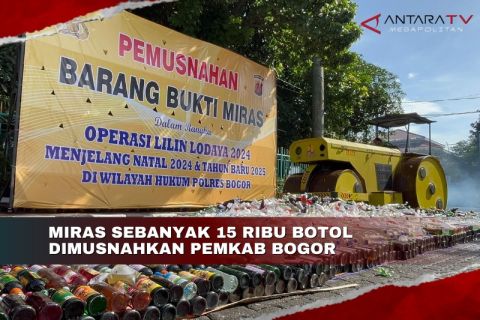 Miras sebanyak 15 ribu botol dimusnahkan