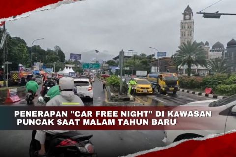 Penerapan Car Free Night di kawasan Puncak saat malam Tahun Baru