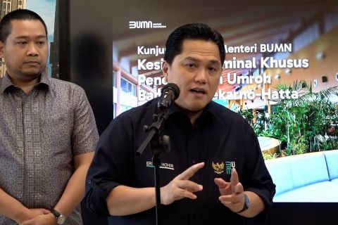 Erick Thohir tinjau kesiapan terminal khusus umrah di Bandara Soetta