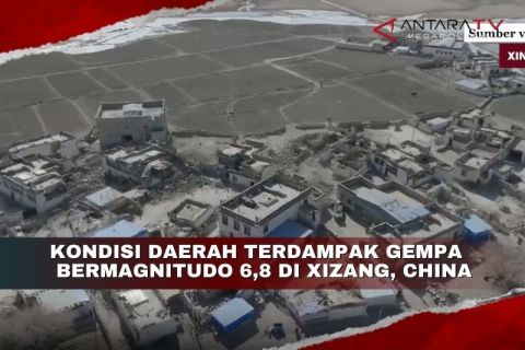 Kondisi daerah terdampak gempa bermagnitudo 6,8 di Xizang, China