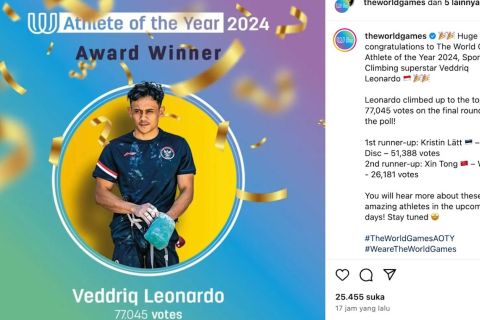 Veddriq Leonardo sandang gelar World Games Athlete of The Year 2024