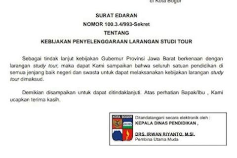 Ikuti instruksi gubernur, Pemkot Bogor batasi study tour luar provinsi