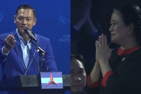 Persahabatan AHY dan Puan dalam Penutupan Kongres VI Partai Demokrat