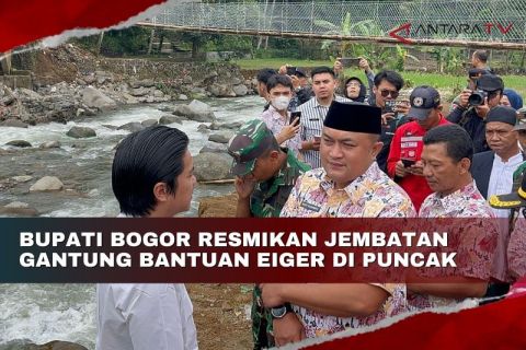 Bupati Bogor resmikan jembatan gantung bantuan Eiger di Puncak