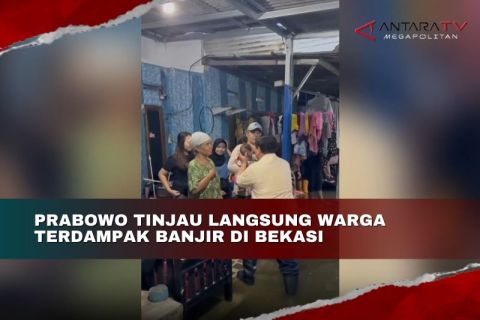 Prabowo tinjau langsung warga terdampak banjir di Bekasi