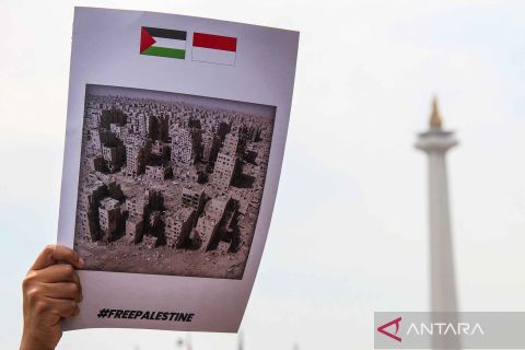 Aksi solidaritas untuk kemerdekaan Palestina di Jakarta