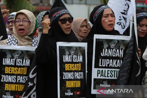 Unjuk rasa hentikan kekejaman Israel terhadap warga Gaza
