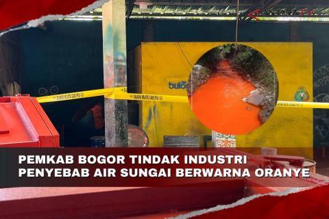Pemkab Bogor tindak industri penyebab air sungai berwarna orange