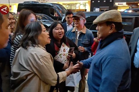 Bergaya kasual, Prabowo sapa diaspora Indonesia di Amerika Serikat