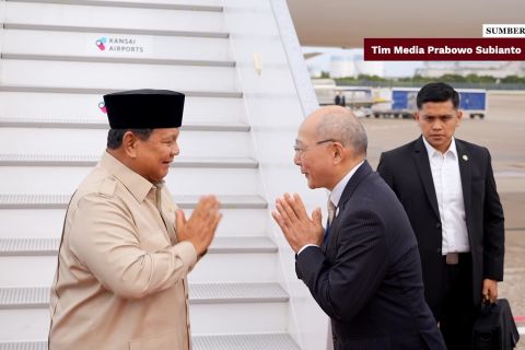 Prabowo tiba di Osaka untuk kunjungi Paviliun Indonesia
