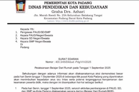 Pemkot Padang liburkan siswa antisipasi aksi demonstrasi massa