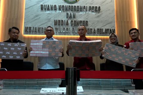 Kejati Sumsel terima Rp110 miliar pengembalian kasus korupsi bank