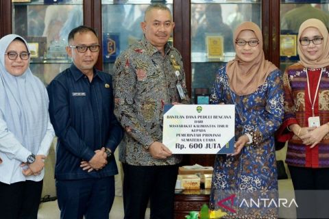 Pemprov Sumut terima bantuan kemanusiaan dari Kaltim Rp600 juta