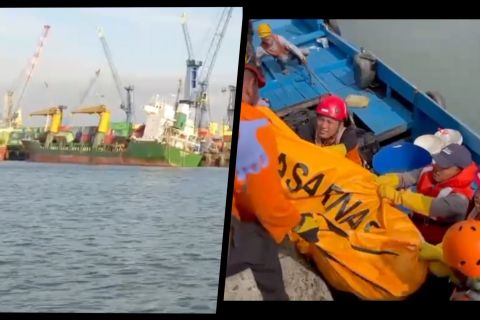 Kapal niaga miring di Pelabuhan Tanjung Perak, satu orang tewas