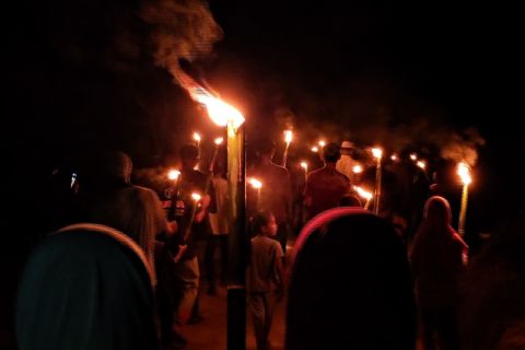 Pawai obor semarakkan perayaan malam takbiran di Sijudo Aceh Timur
