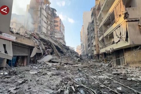 Serangan bertubi Israel sisakan kerusakan parah di pinggiran Beirut