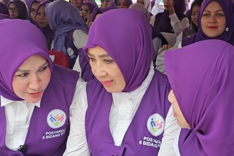 Tri Suswati Tito Karnavian hadiri Hari Posyandu Nasional di Langkahan