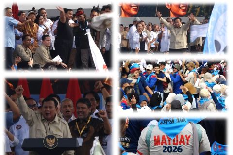 Berbaur dengan rakyat, Prabowo berjoget hingga buka baju di May Day