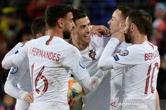 Kualifikasi Piala Eropa 2020: Ronaldo satu gol, Portugal lolos ke Piala Eropa